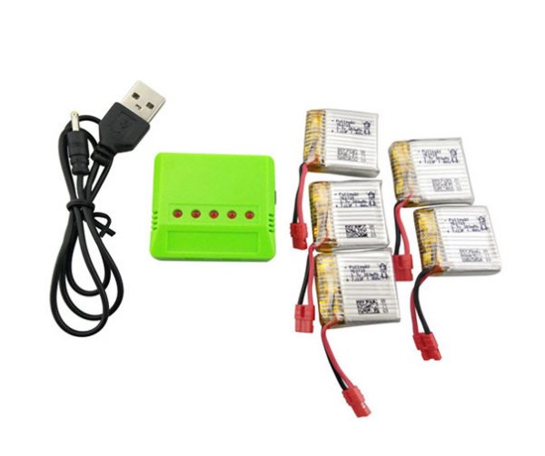 37V 380mah Lithium Battery with 5 in 1 USB Charging for Syma X21 X21W