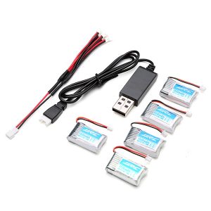 5pcs 37V 150mah Battery and 5 in 1 Charger for JJRC H20 H20H 2