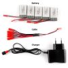 5pcs LiPo 37V 750mAh Battery Charger 5 in 1 JST Cable for MJX X400 X800 – EU PLUG