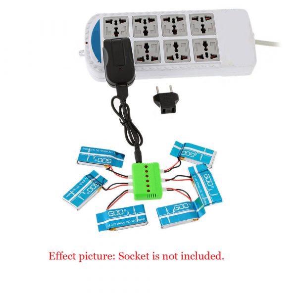 6pcs 25C 37V 600MAH Battery and 6 Port WSX MX X6A A04 Charger for Syma X5 X5C Cheerson CX 30 JJRC H5C WLtoys V931 4