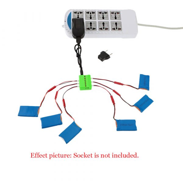 6pcs 25C 37V 730MAH Battery and 6 Port WSX MX X6A B03 Charger for WLtoys V636 V686 V686G 3