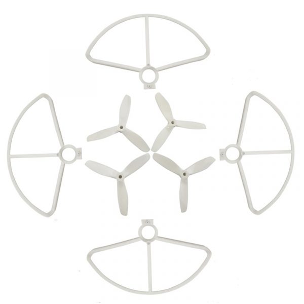 4pcs 3 Blade Propeller 4pcs Protective Guard Set for MJX B5W F20 Bugs 5W WHITE