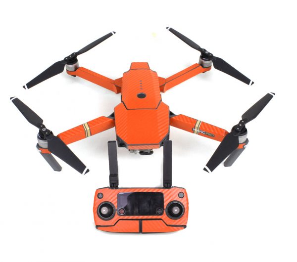 Body Shell and Remote Controller Waterproof PVC and Carbon Fiber Full Set of Stickers for DJI Mavic Pro ORANGE