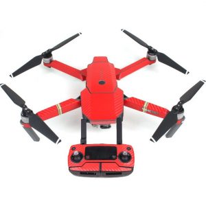 Body Shell and Remote Controller Waterproof PVC and Carbon Fiber Full Set of Stickers for DJI Mavic Pro RED