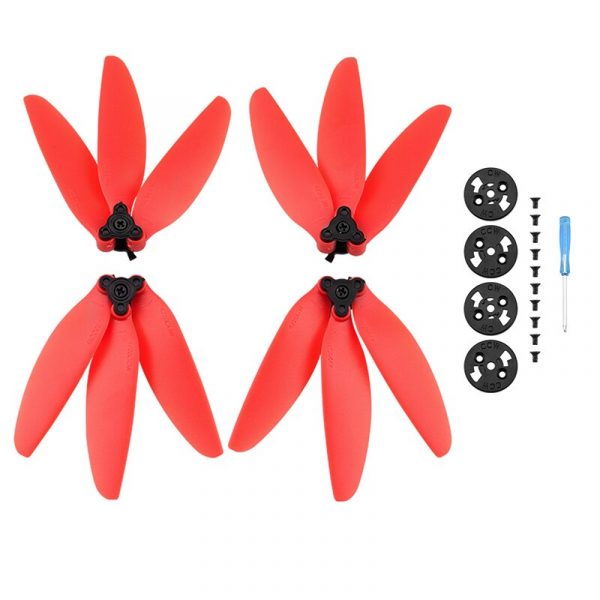 4pcs Quick Release Foldable 3 Blade Propeller for DJI Mavic Mini 1 Mini 2 RED IMG2