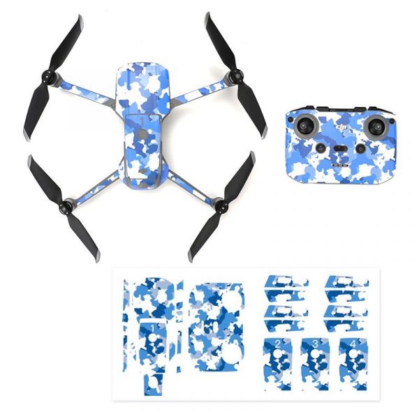 Protective Waterproof PVC Stickers for Mavic Air 2 BLUE CAMOUFLAGE IMG1