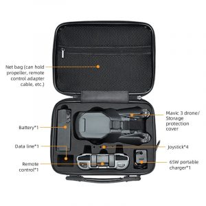 Hard Shell Waterproof Shoulder Carrying Case for DJI Mavic 3 Drone inside