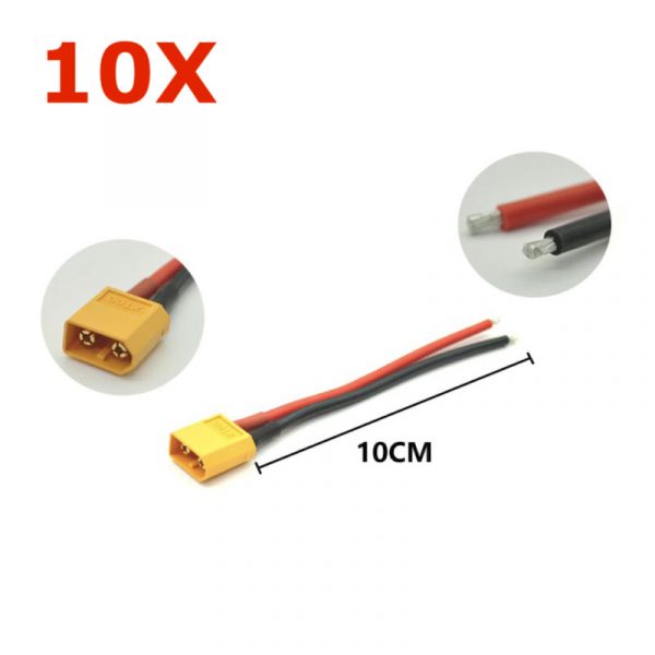 10pcs XT60 Connector Male Female Cable 14AWG for Drone Battery M