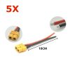 5pcs XT60 Connector Male Female Cable 14AWG for Drone Battery F