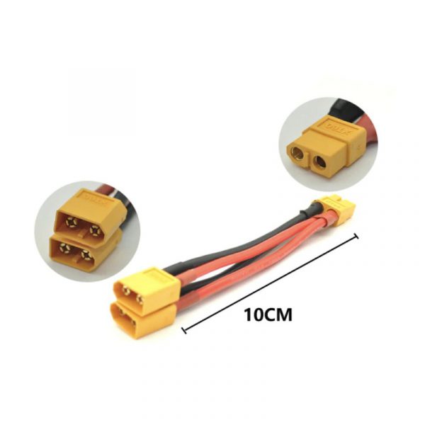 XT60 Connector Male Female 3 Way Parallel Cable 14AWG for Drone Battery 1F2M